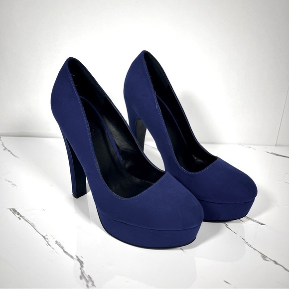 Charlotte Russe Shoes - CHARLOTTE RUSSE Blue Platform Pump Women’s Microfiber Heels Size 8